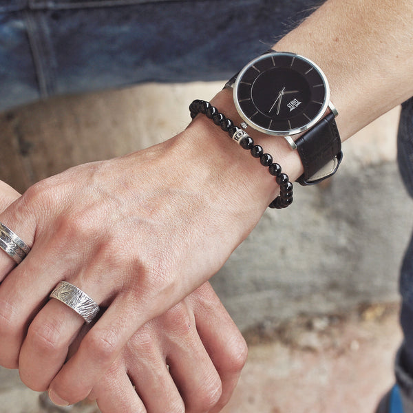 silver Bracelet Mini Onyx Poli