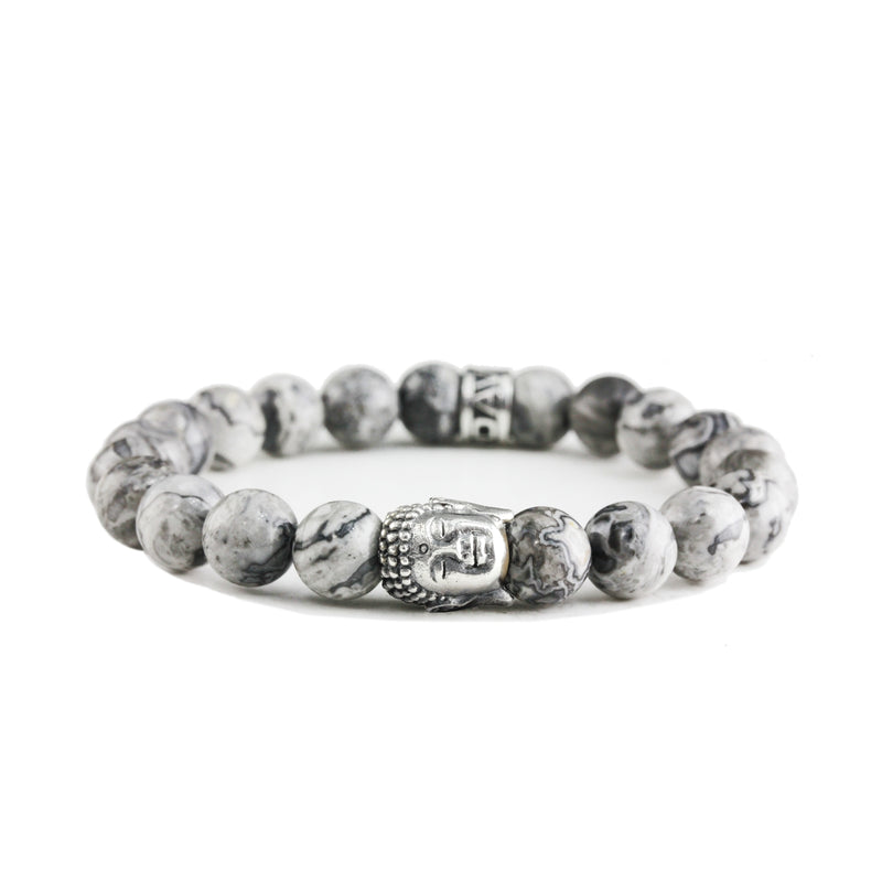 Bracelet Bouddha Jasper et argent