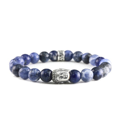 Bracelet Tête Bouddha Sodalite et argent