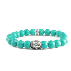 Bracelet Tête Bouddha Turquoise et argent