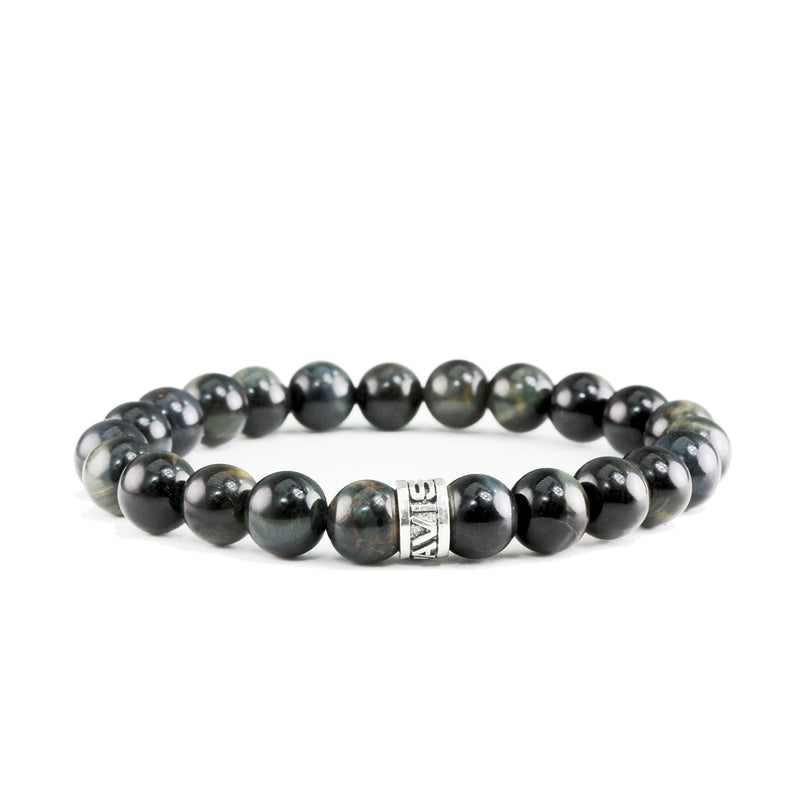 Bracelet Classic Oeil de Tigre Bleu et argent