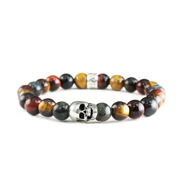 Bracelet Skull Mix Oeil de Tigre