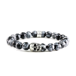 Bracelet Skull Snow Flake et argent