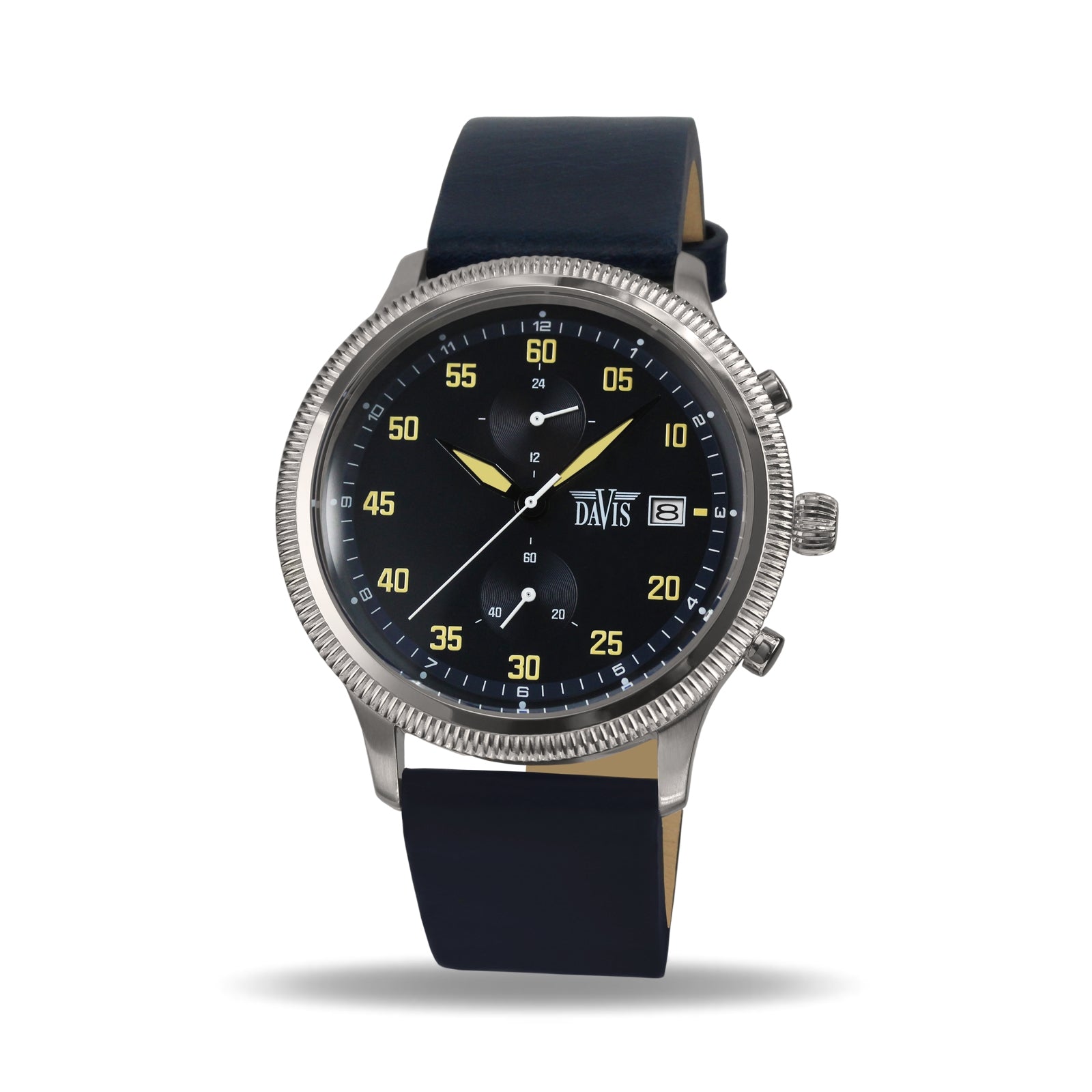 Orologio Pilota Uomo Vintage Dual Timer Blu Davis 2321