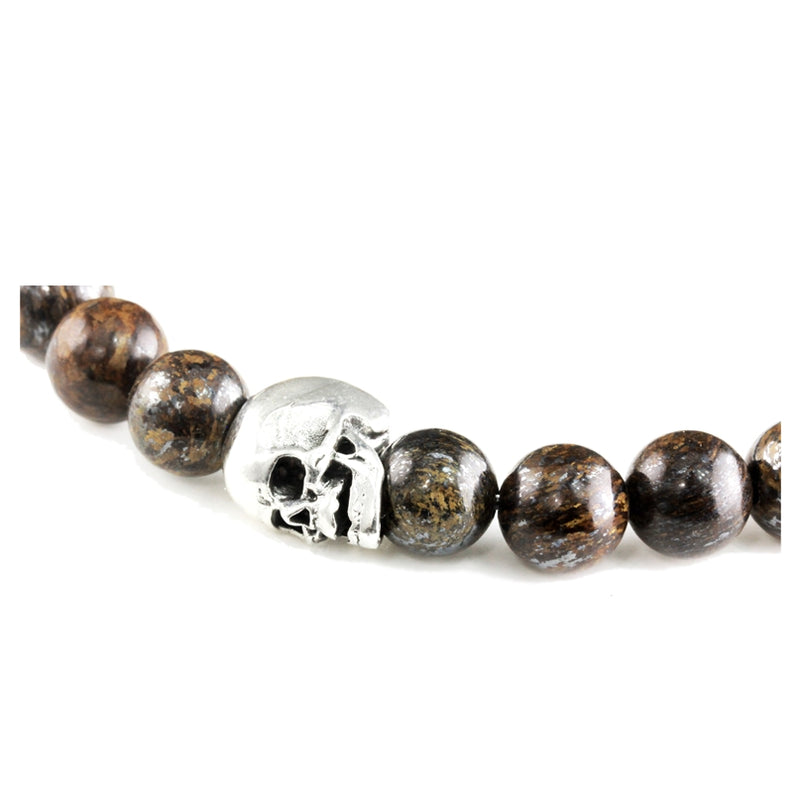 Bracelet Duo Skull Bronzite - Corail F.